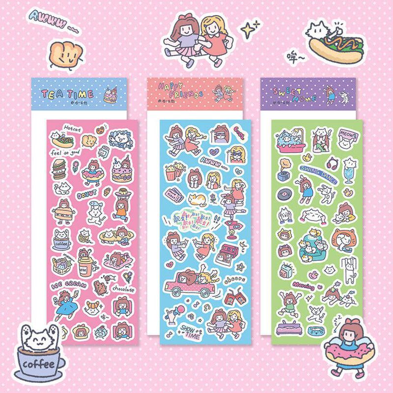 Ke Yi Cultural and Creative Authorized Dopamine Domestic Original Guka Stickers DIY Handbook Material Decorative Stickers Handbook Ke Yi Cultural and Creative Authorized Dopamine Domestic Original Guka Stickers DIY Handbook Material Decorative Stickers Handbook