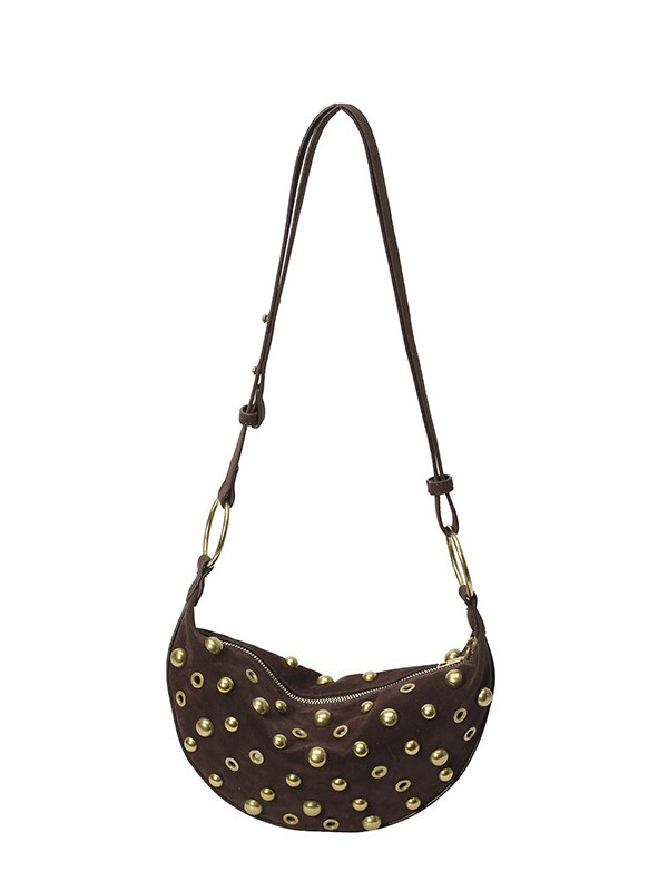 Bolso para mujeres 2025 nueva moda europea y americana estilo punk remache bolso de bolsillo de hombro de alta calidad lujosa bolsa de mochila