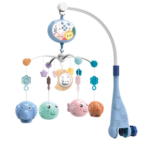Cross-border newborn baby bed bell 0-1 year old male and female baby toy projection music rotating educational rattle bed bell