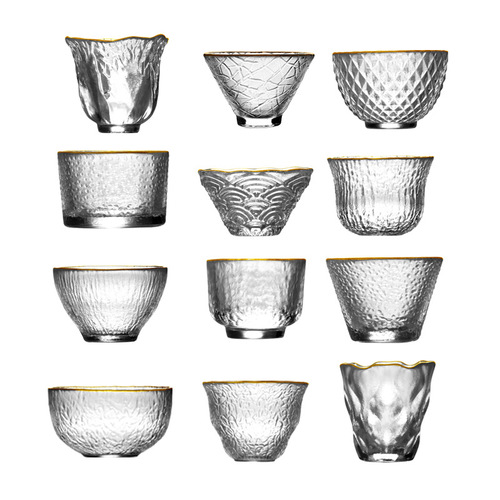 Japanese-style small teacup Kung Fu tea set crystal glass cup first snow hammer cup tea cup smelling cup owner cup single cup