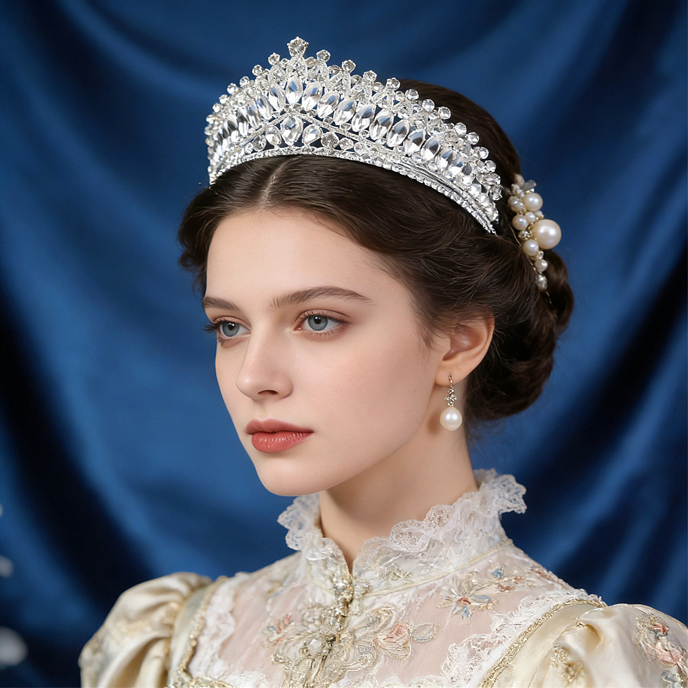 Corona Barroca para Novia de Aleación y Cristal, Incrustaciones de diamantes, para bodas y fiestas