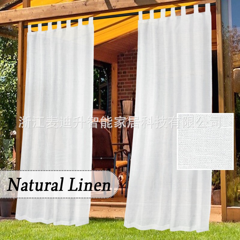 Processing and Customization of Cross-Border Hot-Selling Linen Yarn Outdoor Curtain Hanging Loops Modern Simple Translucent Accessible Luxury Finished Curtains Processing and Customization of Cross-Border Hot-Selling Linen Yarn Outdoor Curtain Hanging Loops Modern Simple Translucent Accessible Luxury Finished Curtains
