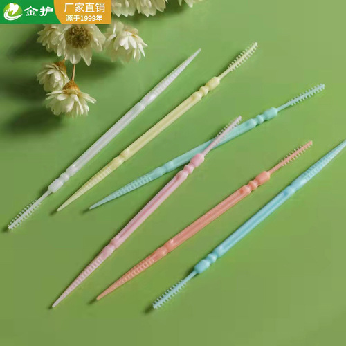 Jinhu plastic toothpicks for gum protection food grade double-headed fish bone picking toothpicks for household use 200 bottles simple wholesale