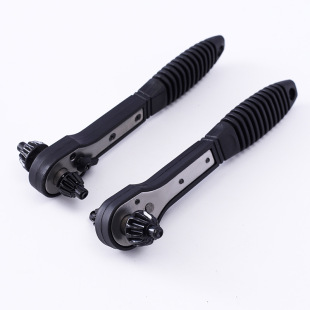Two-in-one drill chuck key wrench Black quick ratchet wrench two-end double wrench key Chuck