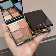 CACE黑金四色眼影大地色珠光日常四色潮女出街补妆便携褐色深色系
