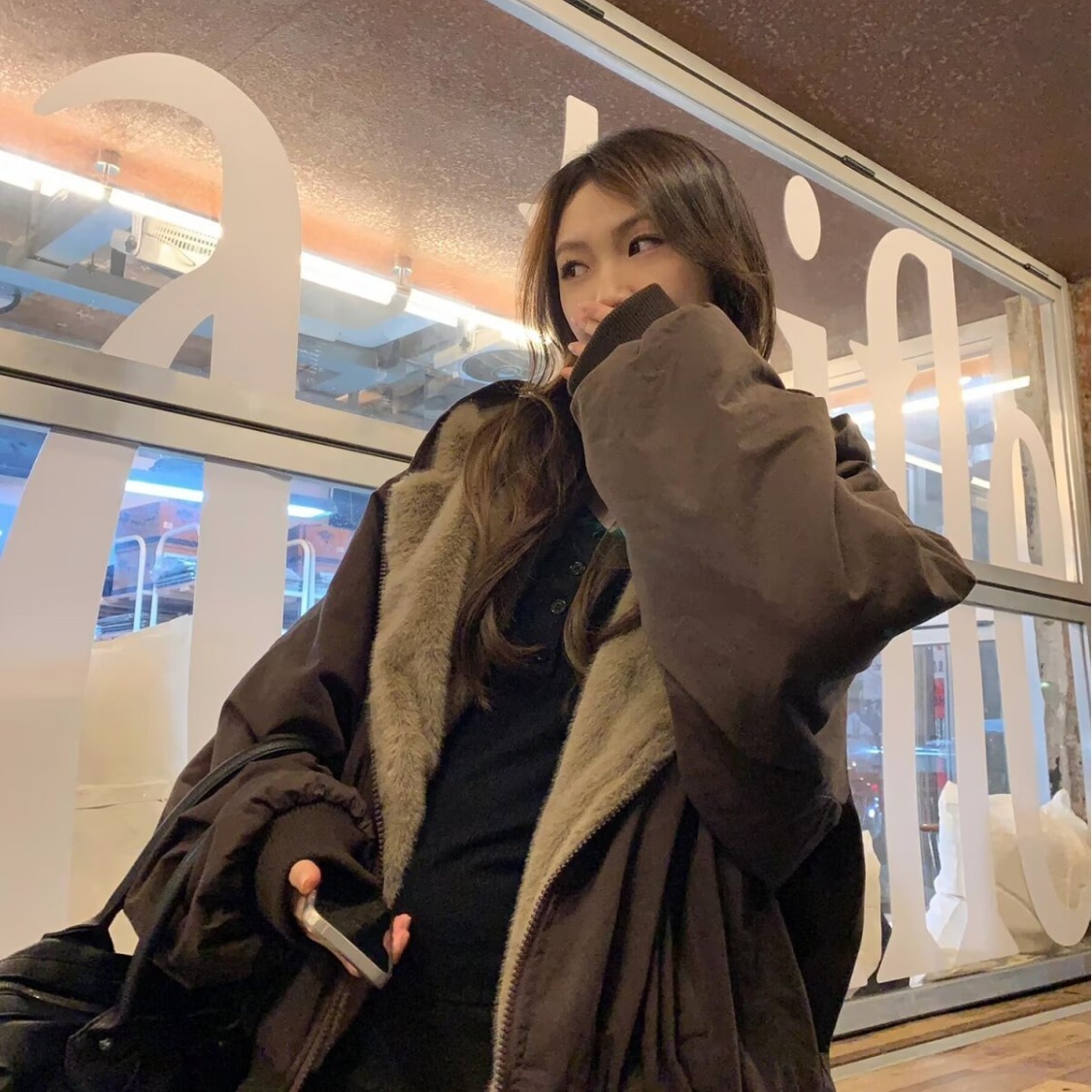 慵懒风休闲正反面两穿连帽棉衣外套女装冬季宽松加厚保暖棉服上衣