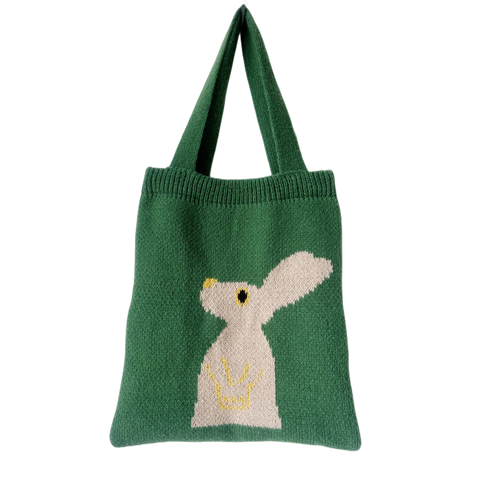 Unisex Knitted bag Rabbit Woven women's shoulder bag lazy casual bag_voghion.com