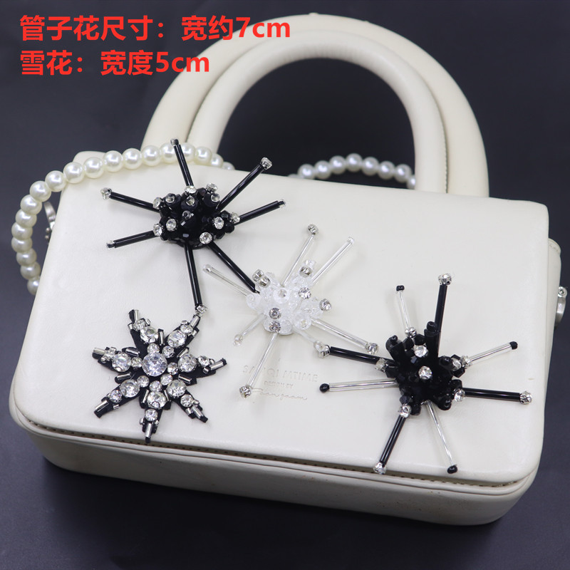 Factory Direct Sales Handmade Beaded Tube Crystal Flower Snowflake Fabric Patches DIY Accessories for Clothes, Shoes, and Bags Decorative Flowers Factory Direct Sales Handmade Beaded Tube Crystal Flower Snowflake Fabric Patches DIY Accessories for Clothes, Shoes, and Bags Decorative Flowers