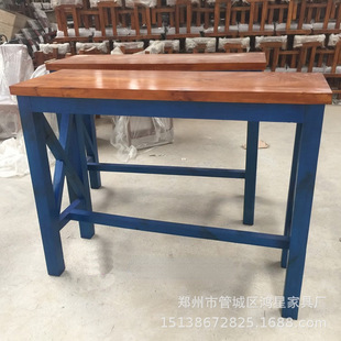 Solid Wood Bar Table and Chair Combination Solid Wood Bar Table KFC Leisure Bar Chair Bar Cafe Table and Chair Height