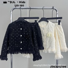 织幼女童套装120-160码2025秋款韩版洋气小香风两件套 BB5630