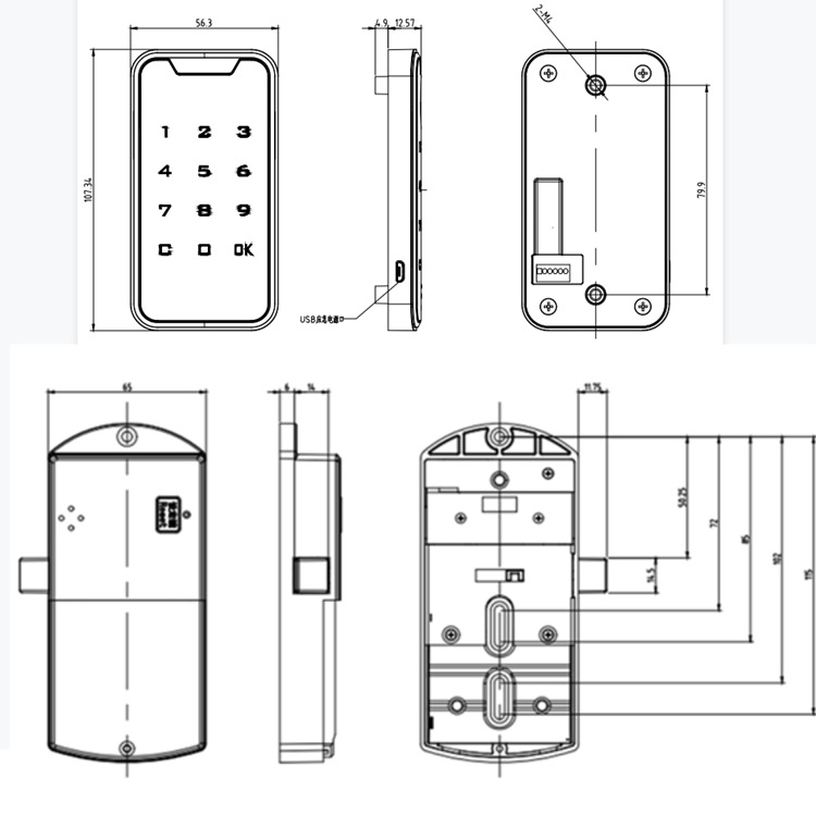 Muebles cue contraseña electrónica cerradura del Gabinete Archivo de bloqueo de contraseña sauna gimnasio cajón armario cerradura inteligente