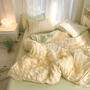 Seersucker Washed Cotton Quilt Cover Single Piece 150X200X230 Student Dormitory Quilt Cover Single Non-Pure Cotton 3