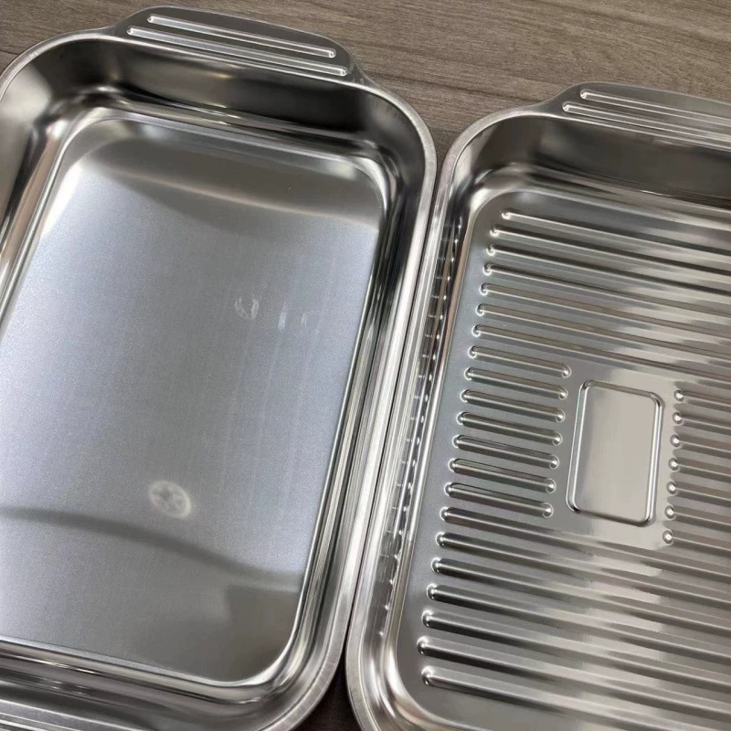 Бытовая тарелка для жареной рыбы из нержавеющей стали прямоугольная рыба-гриль с плоским дном поднос коммерческая индукционная плита поднос для выпечки тарелка для жареной рыбы