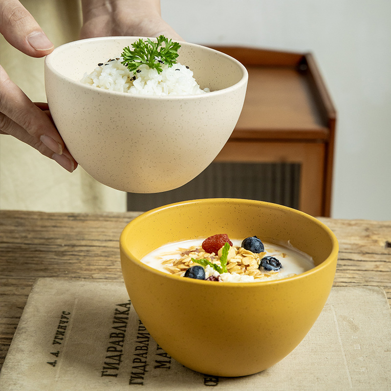 Vajilla de la serie Ike, cuencos de cerámica especiales retro, cuencos de arroz esmaltados de sésamo para el hogar, platos a juego, exportación transfronteriza