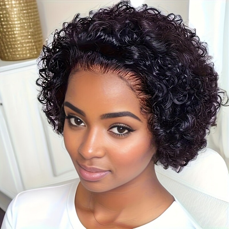 Hot-Selling Foreign Trade Style Human Hair with 13X1 Lace Front Human Hair Wig 6Inch Hot-Selling Foreign Trade Style Human Hair with 13X1 Lace Front Human Hair Wig 6Inch