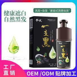 俪缇一支黑染发剂 洗黑露自然黑染发膏现货一件代发不伤发盖白发