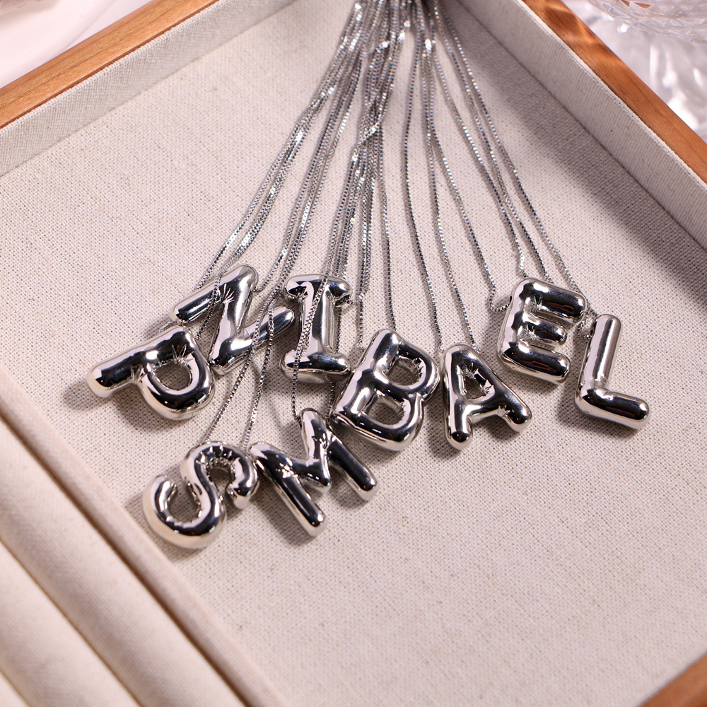 Vintage Style Letter Copper Plating Pendant Necklace display picture 2