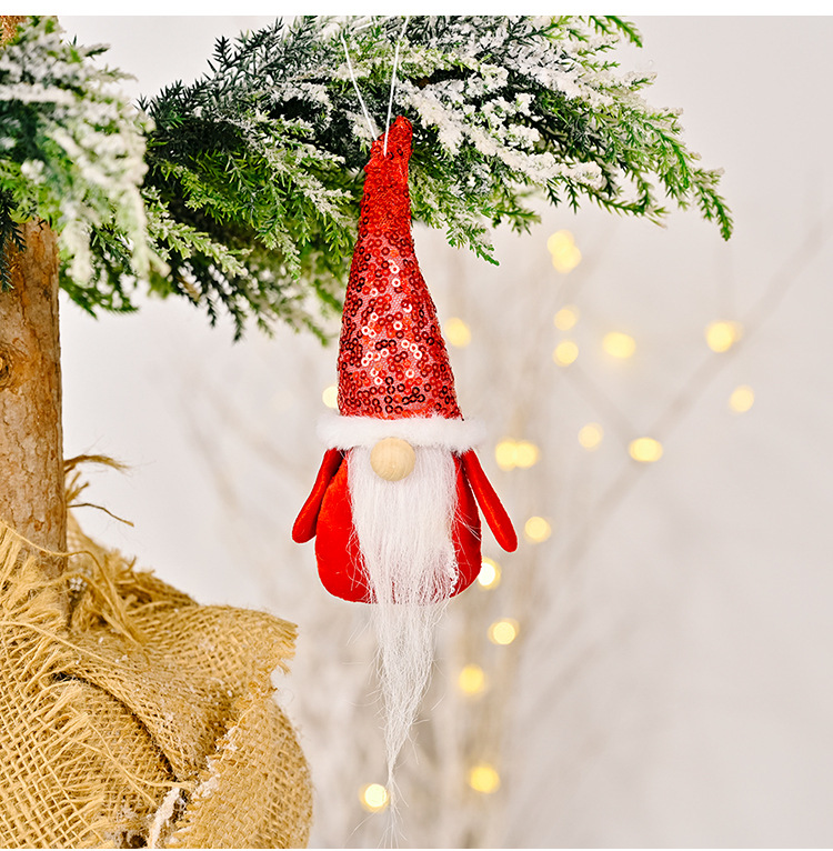 50g Weight Christmas Festival New Christmas Sequined Hat Rudolph Doll Pendant Wholesale Nihaojewelry 9