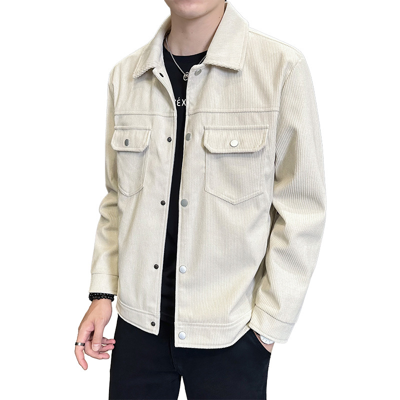 Herren Corduroy Arbeitsjacke Locker Geschnitten Für Herbst Frühling_voghion.com