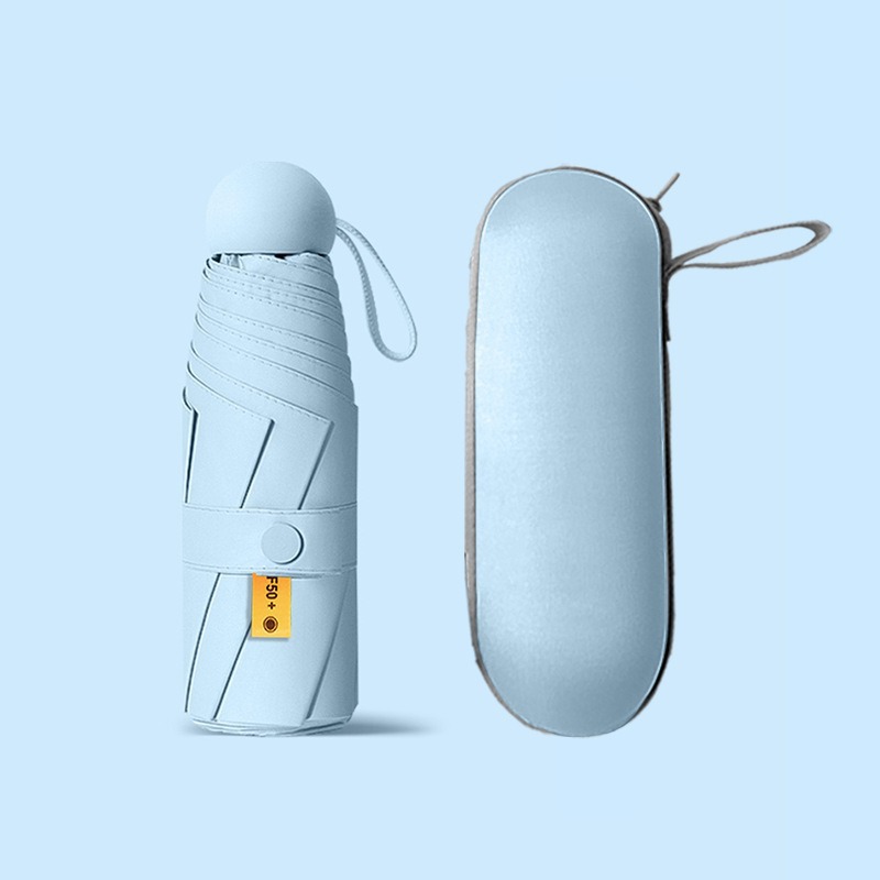 5 폴드 8 본 풀 쉐이딩 블랙 접착제 스카이 블루 플러스 프로 캡슐 박스