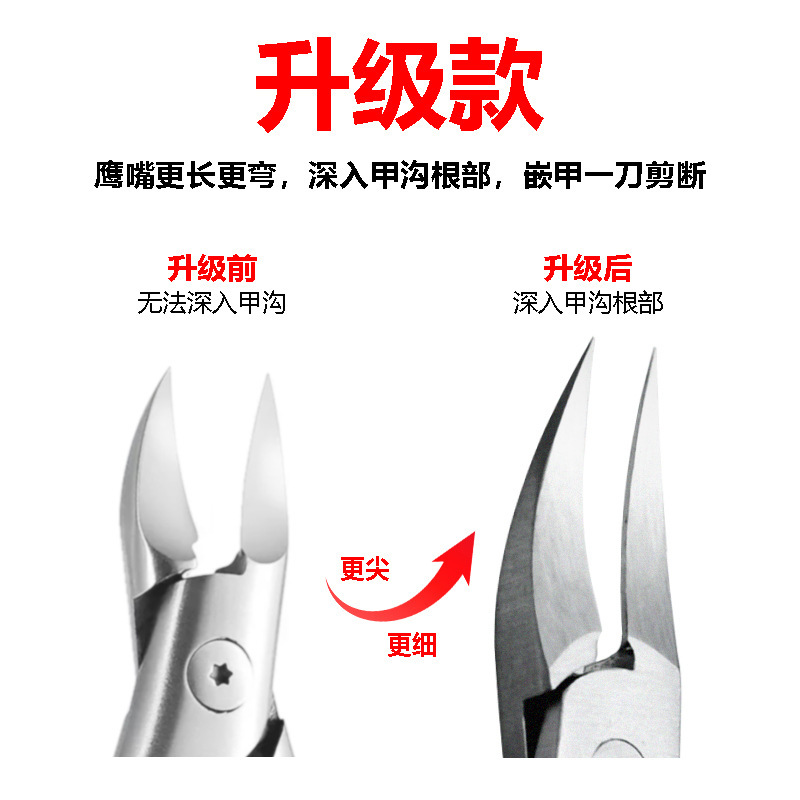 爪の溝の専用の爪切りの爪の爪の爪の爪の長い肉の中の専用のペディキュアの超細い特の先|undefined