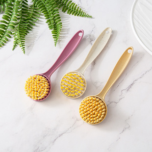 Wheat Straw Cleaning Dishwashing Brush Kitchen Dishwashing Pot Brush Pot Washing Pot Brush Long Handle Brush Household Hard Bristles
