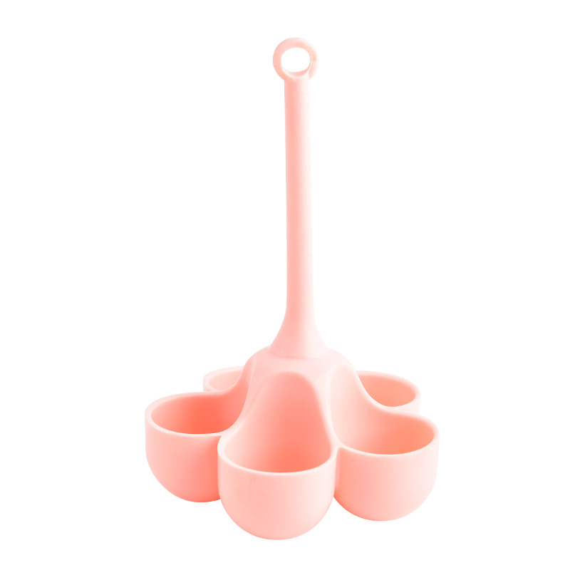 Fabricante complementario del huevo de los niños al vapor creativo resistente de alta temperatura de la categoría alimenticia de la bandeja del huevo del silicón de 5 agujeros de la caldera transfronteriza del huevo para cocer