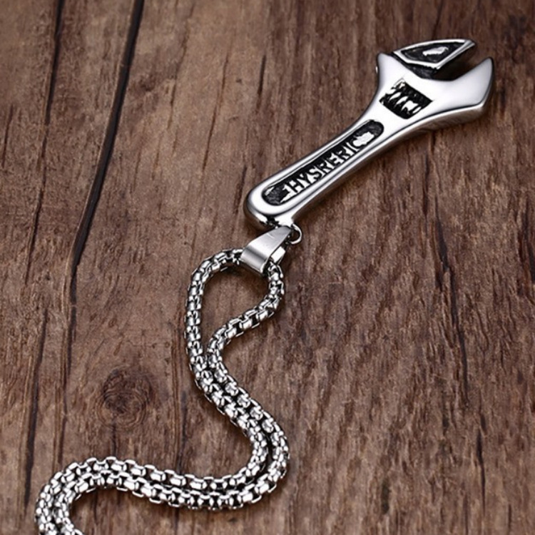 Wrench Pendant Necklace For Men Personalised Stainless Steel Gift_voghion.com