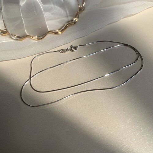 S925 sterling silver snake bone chain necklace hot girl personality cool style ins can be stacked thin simple clavicle chain necklace