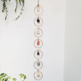 Healing bohemian style Seven-pulse wind chimes ornaments Crystal energy stone pendant yoga room 7chakr ornaments