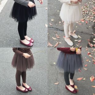 2025 Spring and Autumn Girls' Suit Children's Soft and Plaid Long-Sleeved Strap Top Puffy Gauze Skirt Skirt Suit