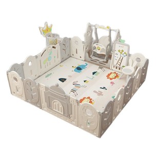 Folding Baby Fence Children's Play Fence Baby Guardrail Crawling Mat Home Floor Indoor Toddler Safety