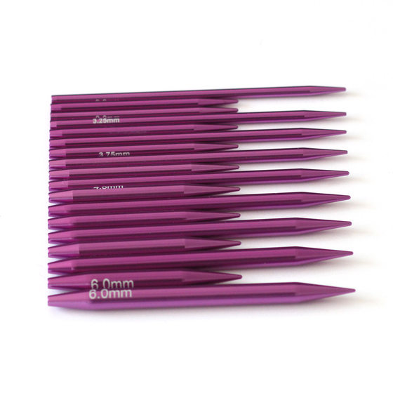 Purple detachable sweater needle length sleeve needle 5 8cm ring needle set 9 pairs of knitting tools suit