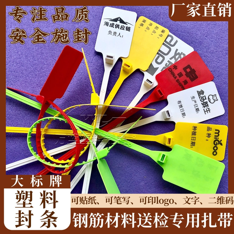 一次性塑料封条物流铅封大标牌扎带电缆标识牌送检记号牌环保材质