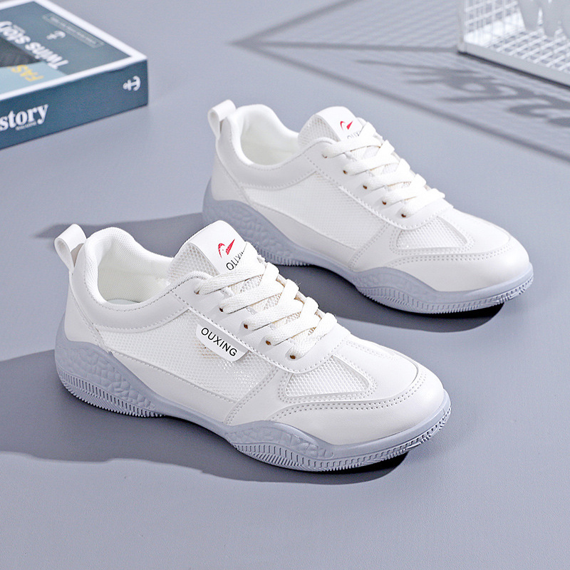 Women's summer sports shoes, mesh, breathable, thin, soft-soled, lightweight, shock-absorbing, suitable for running and travel, white mesh shoes HY103
