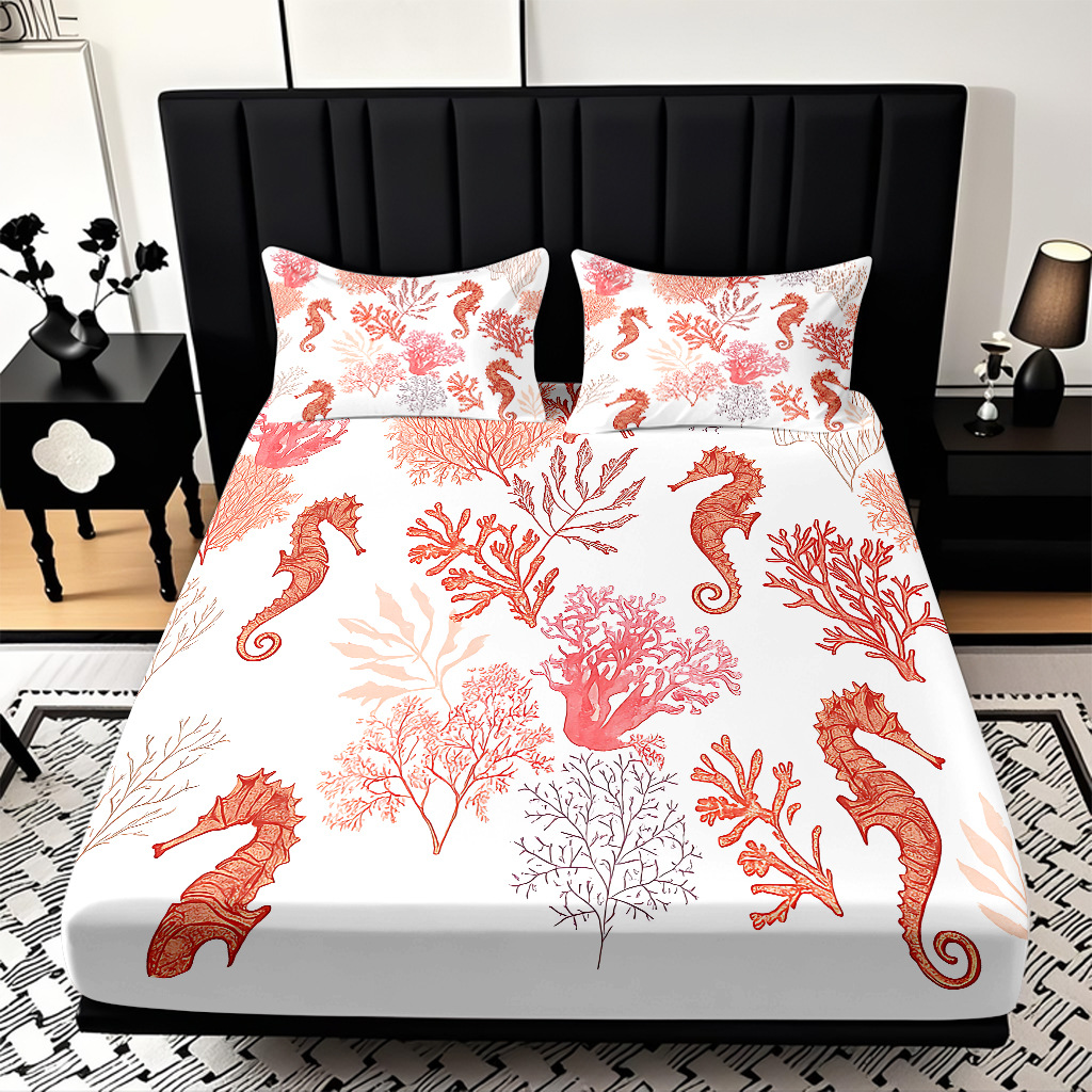 TEMU / JIT transfronterizo encantadora criatura submarina impresa digital 3D cama de cama de cama