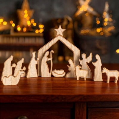 New cross-border best-selling Christmas decorations, tabletop ornaments, Christmas tree trays, rustic wooden signs, room decorations New cross-border best-selling Christmas decorations, tabletop ornaments, Christmas tree trays, rustic wooden signs, room decorations