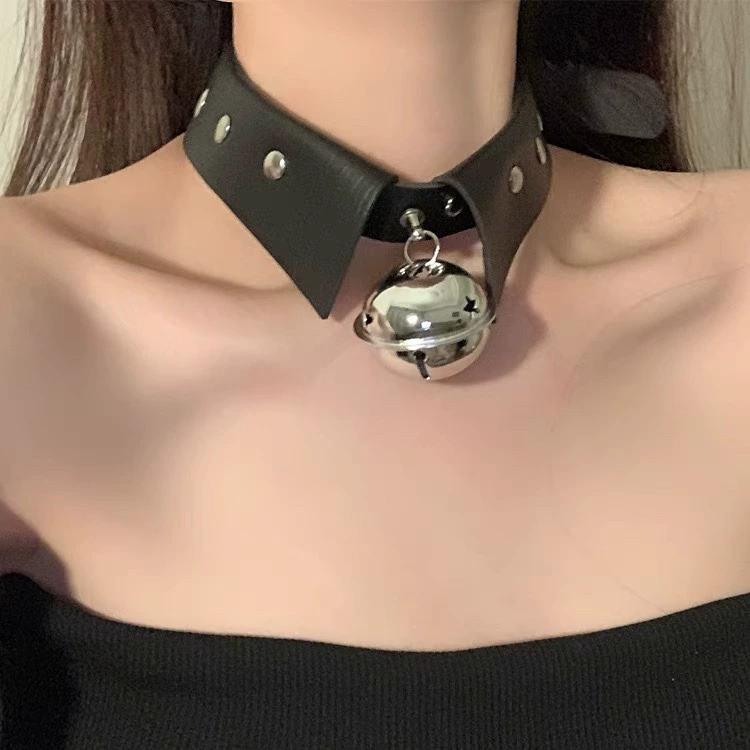 False collar, cute small bell, necklace, choker, dark punk