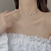 Design wavy bent pipe from pearl, brand necklace, organic chain for key bag , light luxury style