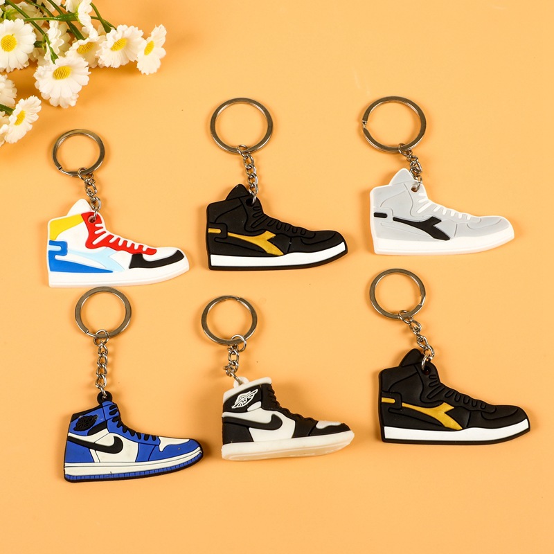 aj 3D sneaker keychain custom car keychain basketball shoe personalized creative bag pendant small gift