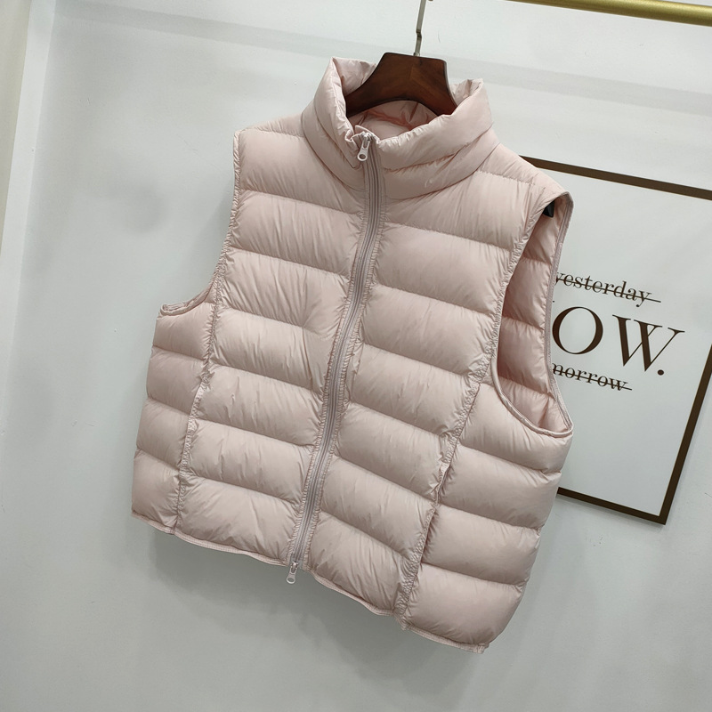 2026 Winter New Korean Style Down Vest for Women, Short, Petite, Stand Collar, Ribbed, 90% Duck Down Vest Jacket 2026 Winter New Korean Style Down Vest for Women, Short, Petite, Stand Collar, Ribbed, 90% Duck Down Vest Jacket