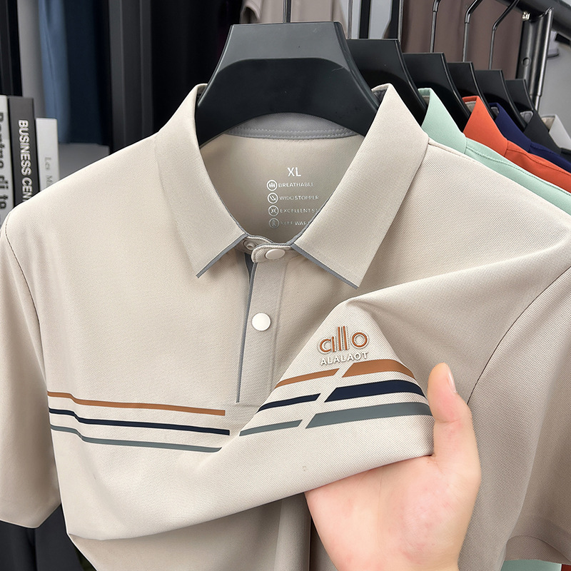 Nylon Seamless Ice Silk Polo Shirt for Men 2026 New Summer Fashion Casual Lapel Men's Short-Sleeved T-Shirt Nylon Seamless Ice Silk Polo Shirt for Men 2026 New Summer Fashion Casual Lapel Men's Short-Sleeved T-Shirt