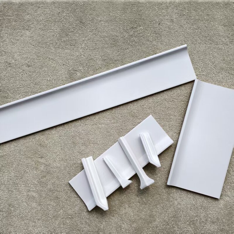 White In-Stock Curved Skirting Board for Hotel Central Kitchen, Oil Tanker Style, for Both Internal and External Corners