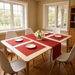 PVC餐垫5件套亚马逊美式桌旗套装欧美聚餐餐桌家居西餐圣诞节桌巾