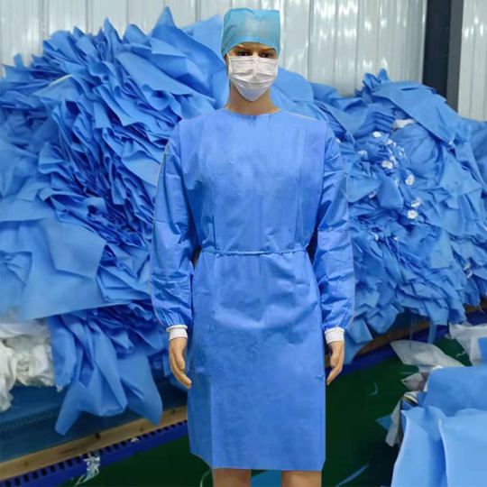 Disposable isolation clothing 45g SMS blue isolation clothing protective clothing waterproof breathable thickened Anti-dressing isolation clothing