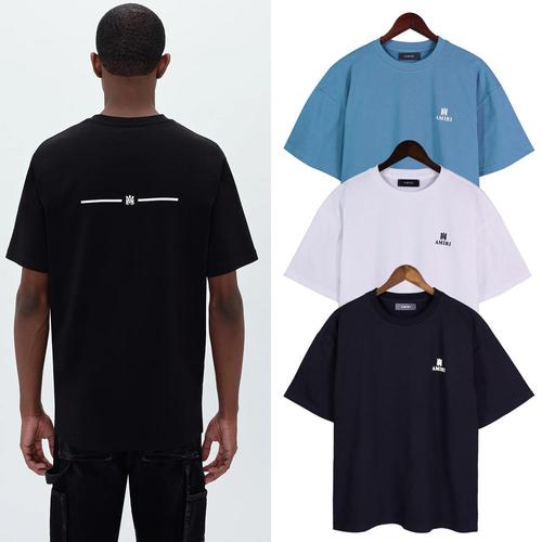 Summer New Men's AMIRI Short Sleeve Trendy Simple Letter Logo Print AMIRI Casual Loose T-Shirt