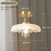 Scandinavian glossy retro brass fresh bar ceiling lamp, flowered