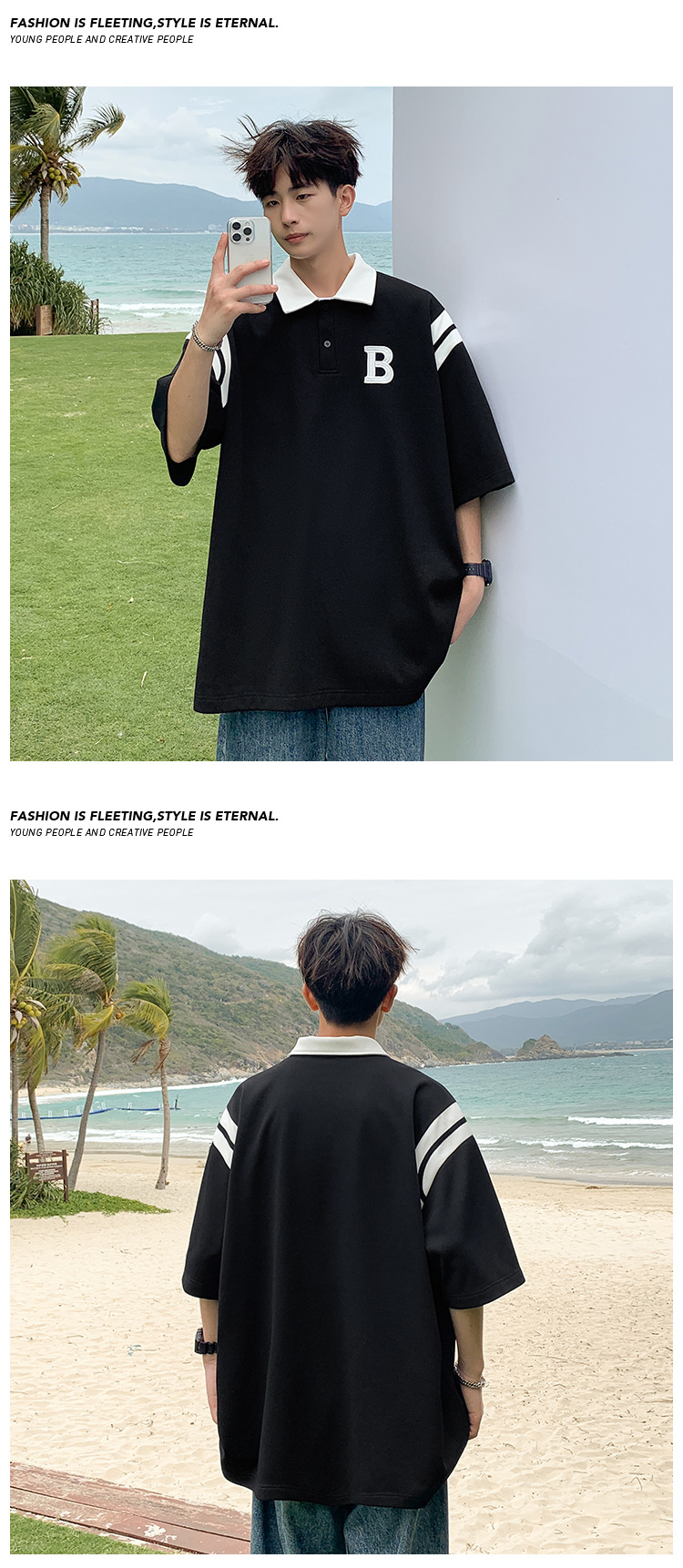 Men's Polo Shirt Short Sleeved Summer Colour Blocking College Style_voghion.com