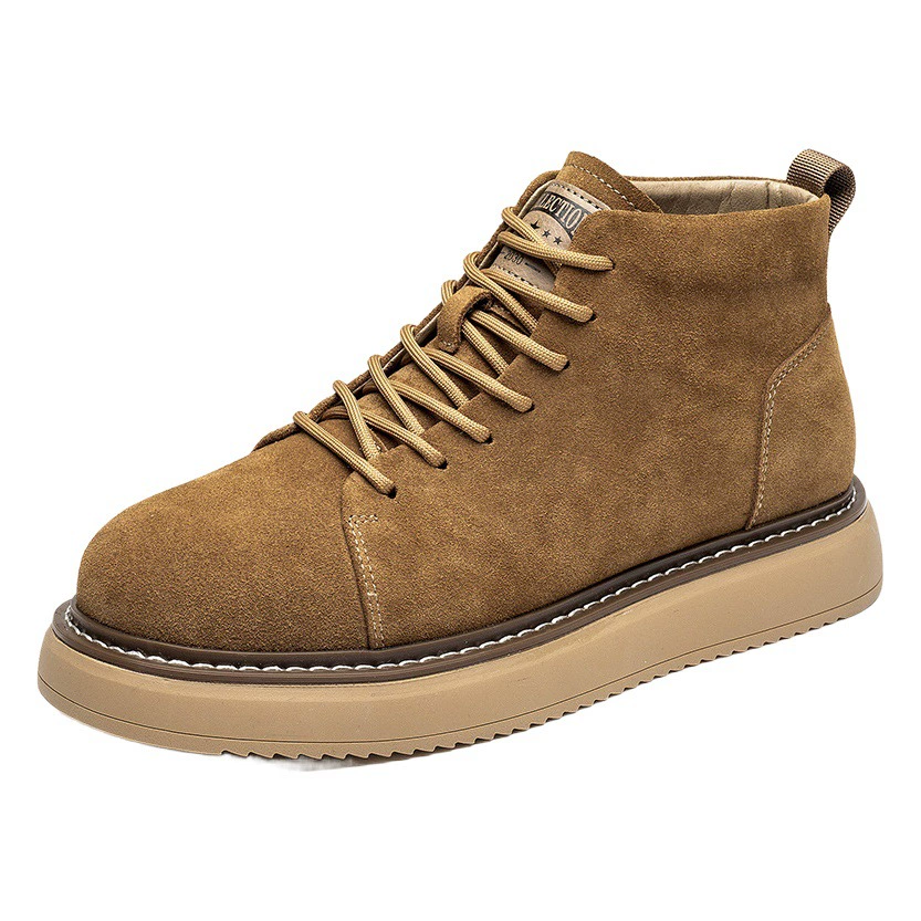 Новая Зимняя мужская обувь из натуральной кожи, повседневная обувь на толстой подошве, ретро-ботинки Martin в британском стиле, универсальная обувь для досок, короткие сапоги с инструментами