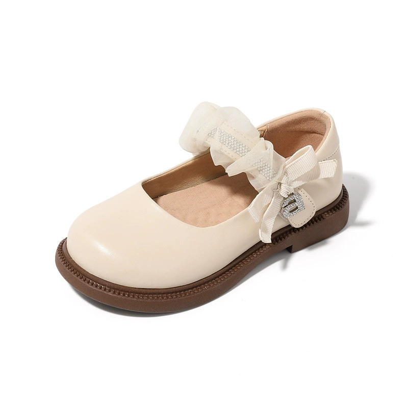 2025 весенние новые туфли принцессы для девочек. Модная обувь для девочек. Маленькие кожаные туфли с квадратным носком. Туфли для выступлений. Модные одиночные туфли оптом.